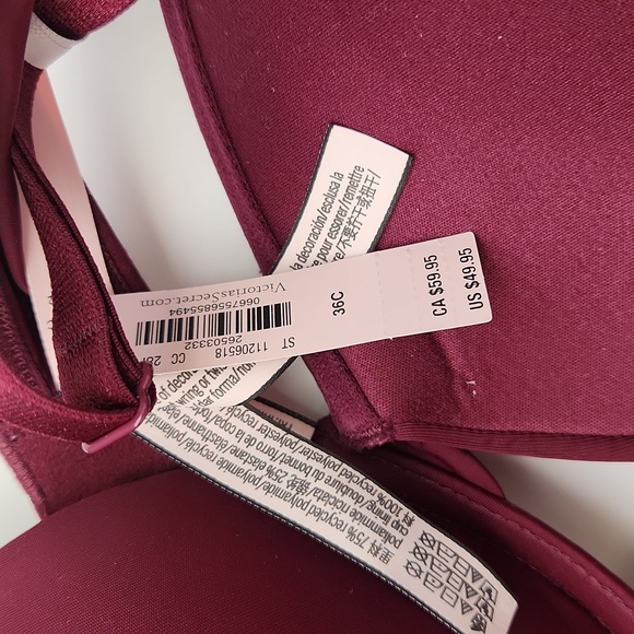 2 NEW Victoria secret push up T-shirt bras size 36c Bundle Lot - Picture 5 of 5